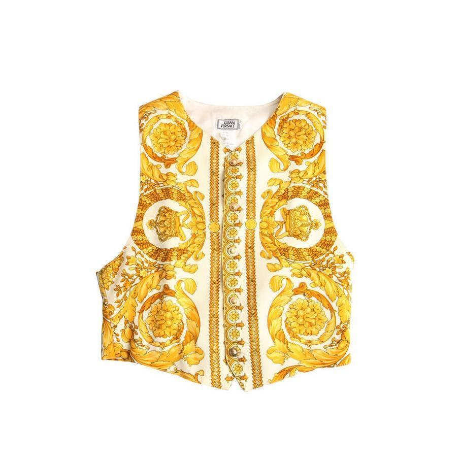Gianni Versace Rare Men's Baroque Print Vest at 1stdibs