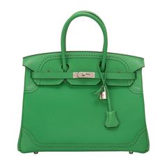 Hermes Bamboo Togo Ghillies Birkin 35cm Palladium Hardware