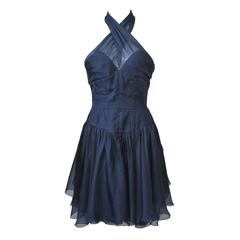 1990s Chanel Organza Halter Dress 4