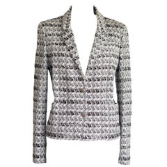 Chanel Jacket 05P Tweed Subtle Silver Thread 44 / 10
