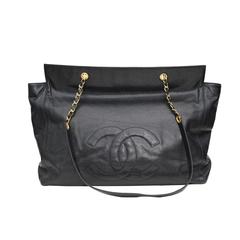 Chanel Retro Black Calf Leather Tote 45cm