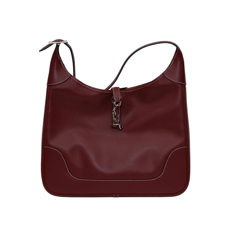 Hermes "Trim" Jackie O Shoulder Bag in Burgundy at 1stDibs hermes