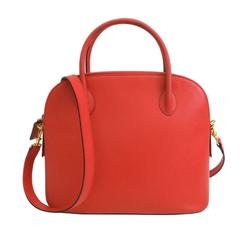Celine Orange Leather Gold Hardware Alma Style Top Handle Satchel Shoulder Bag