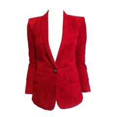 Balmain Red Suede Blazer