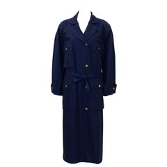 Vintage 1980's Chanel Navy Trench 