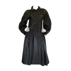 Important 1983 Yves Saint Laurent Curved Sleeve Leather Coat 2