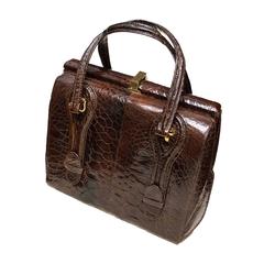 Vintage 1940s Crocodile Handbag