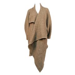 early 1980's ISSEY MIYAKE tan draped knit wool coat 11