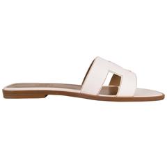 Used Hermes Sandals Oran Box 38 White 2015.