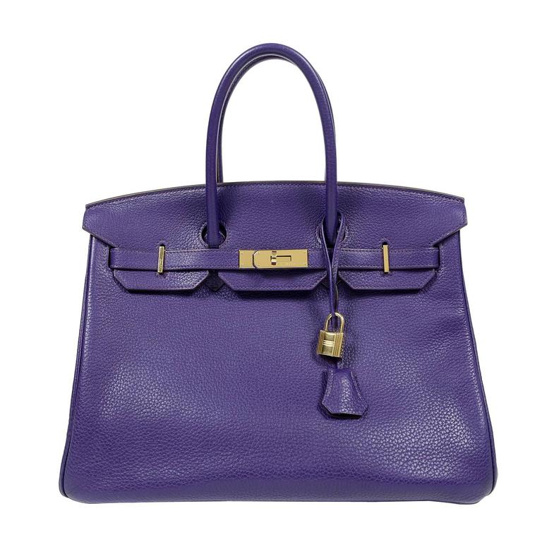 Hermès Iris Purple Clemence Leather Birkin Bag- 35 cm GHW at 1stdibs