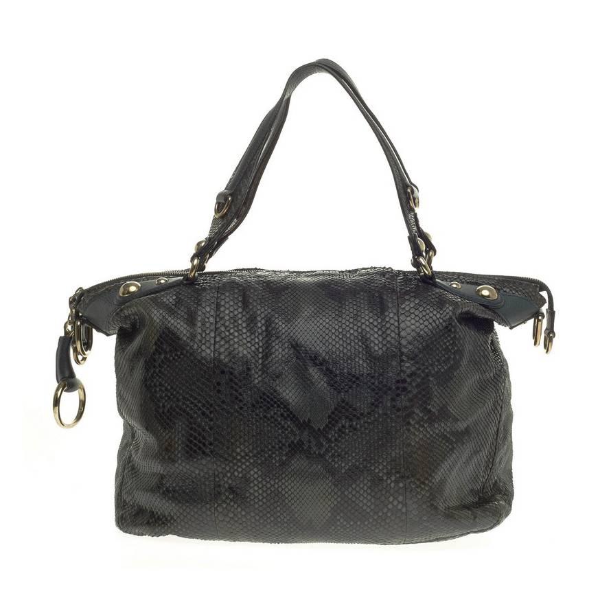 Gucci Icon Bit Top Handle Bag Python Medium