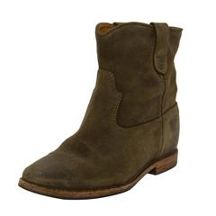 Used Isabel Marant Olive Suede Crisi Western Ankle Boot 