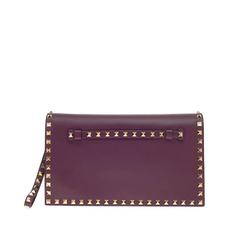 Valentino Rockstud Flap Clutch Leather