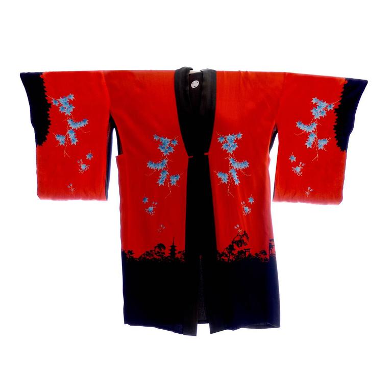 Silk Vintage Kimono Robe From Antique Asian Textile Collector at 1stDibs