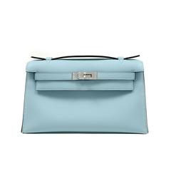 Hermès  Blue Atoll Swift Leather Kelly Pochette