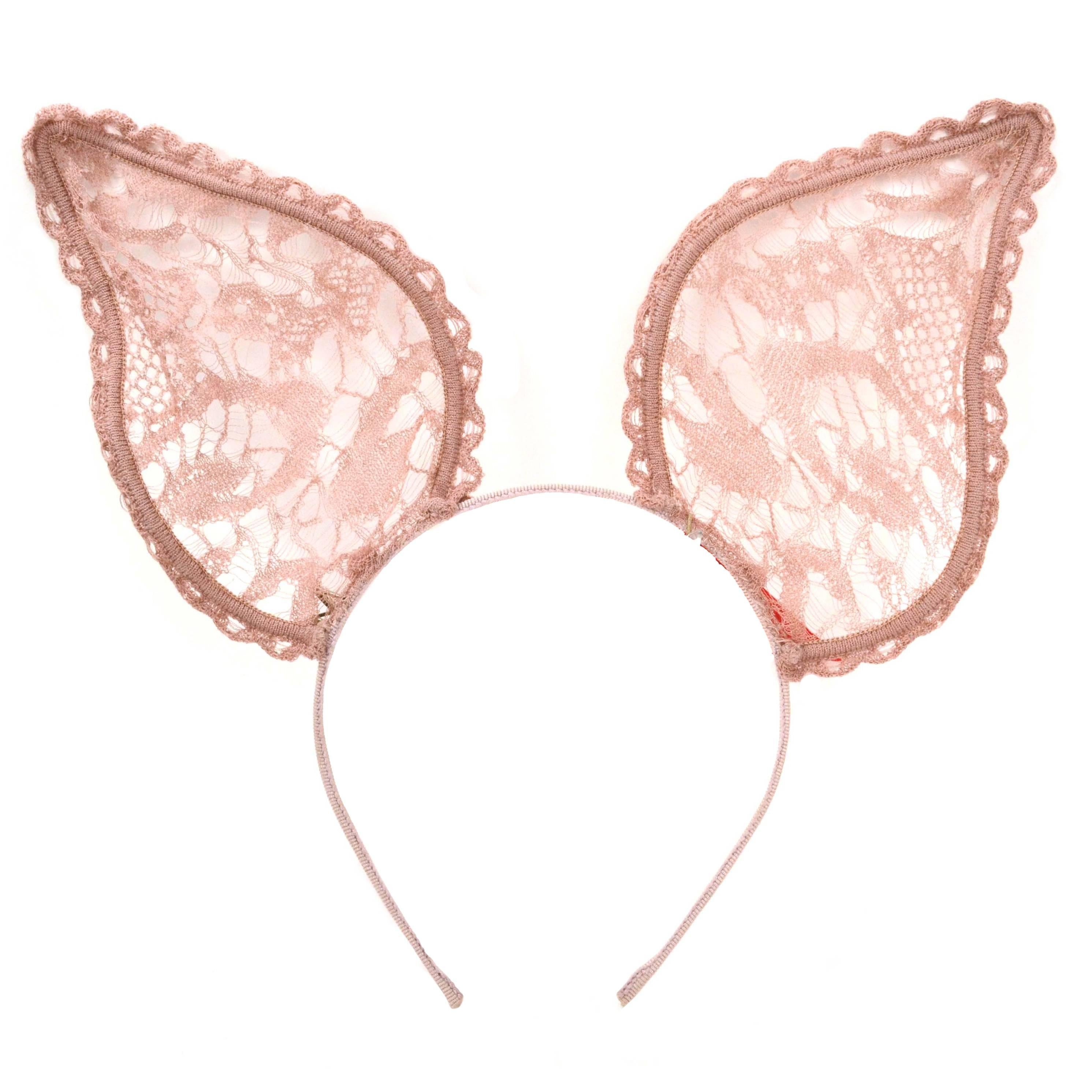 Maison Michel Nude Lace 'Heidi' Bunny Ear Headband rt. $455