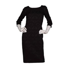 Dolce & Gabbana Black Brocade 3/4 Sleeve Dress sz 42