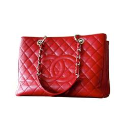 Chanel Grand Shopping Tote GST Rouge Red Caviar Leather 13C Collection