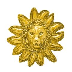 1990's Chanel Gold Lion's Head Pin