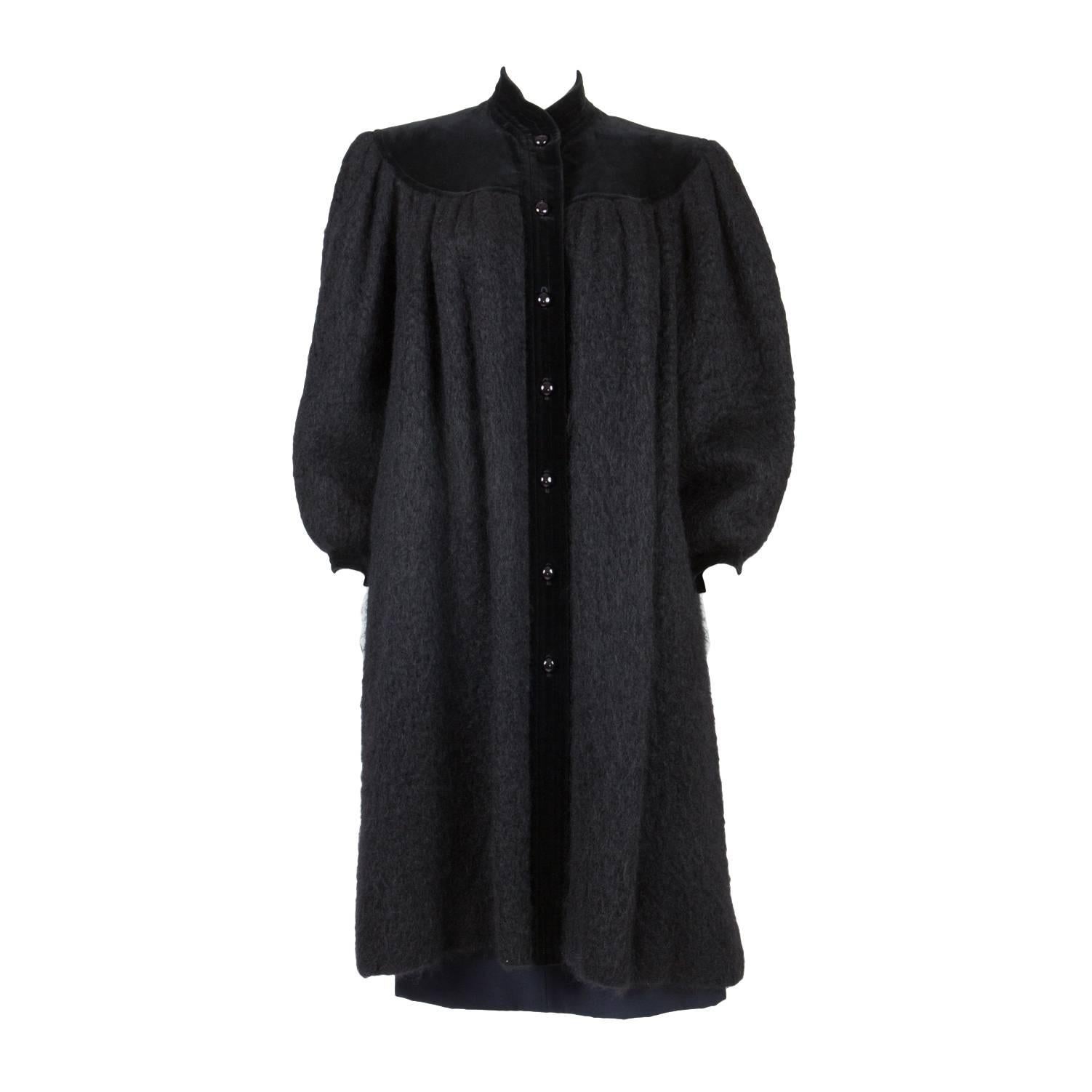 Iconic Saint Laurent Mohair Wool Coat at 1stDibs