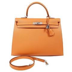 Hermès Orange 35 cm Kelly- Epsom Leather, PHW