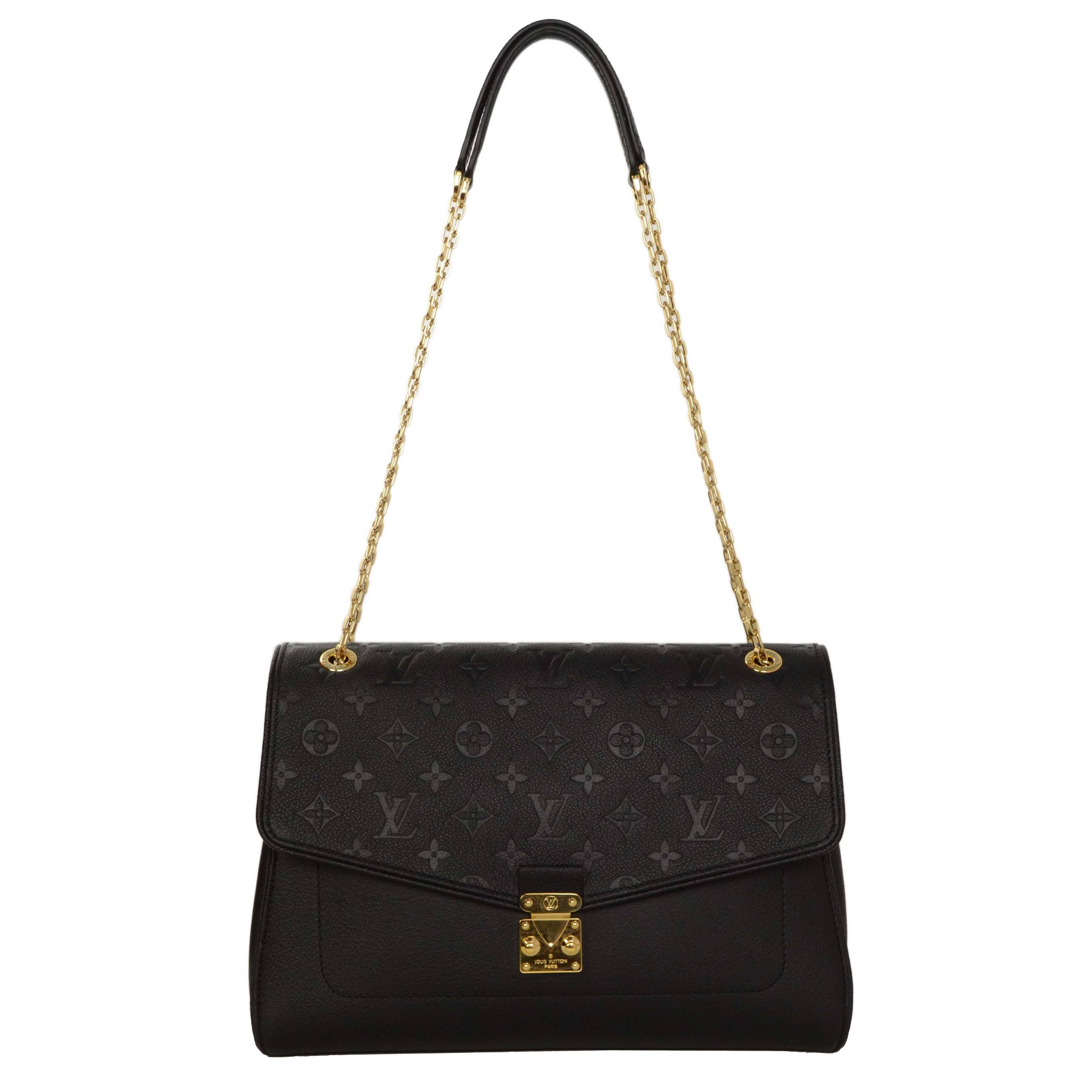 Louis Vuitton '15 Black Leather Empreinte St. Germain MM Bag