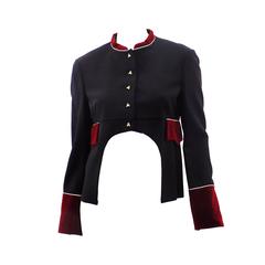 Moschino  Vintage Sexy military frock coat Jacket   cut outfront & flies buttons