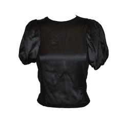 Prada Black Wool/ Cashmere/ Silk with Puff Sleeve Pullover Top 1