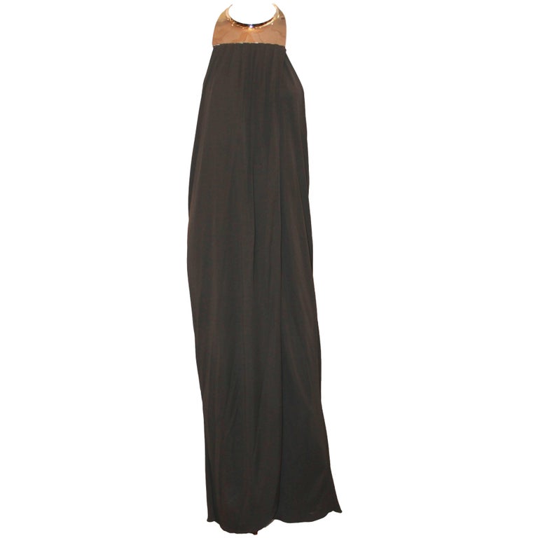 Michael Kors Grey jersey gown w/ silver hardware neck/collar-Sz 8-NWT at  1stDibs | grey jersey dresses