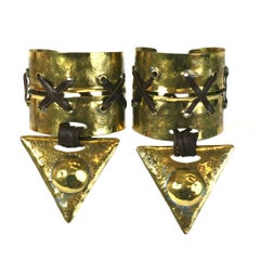 Vintage Hand hammered Cuffs, Claire Deve for Claude Montana