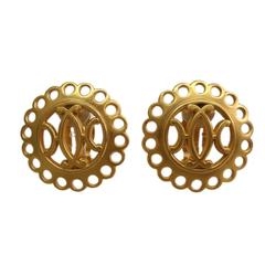 Hermes Gold Tone H Logo Round Earrings 2