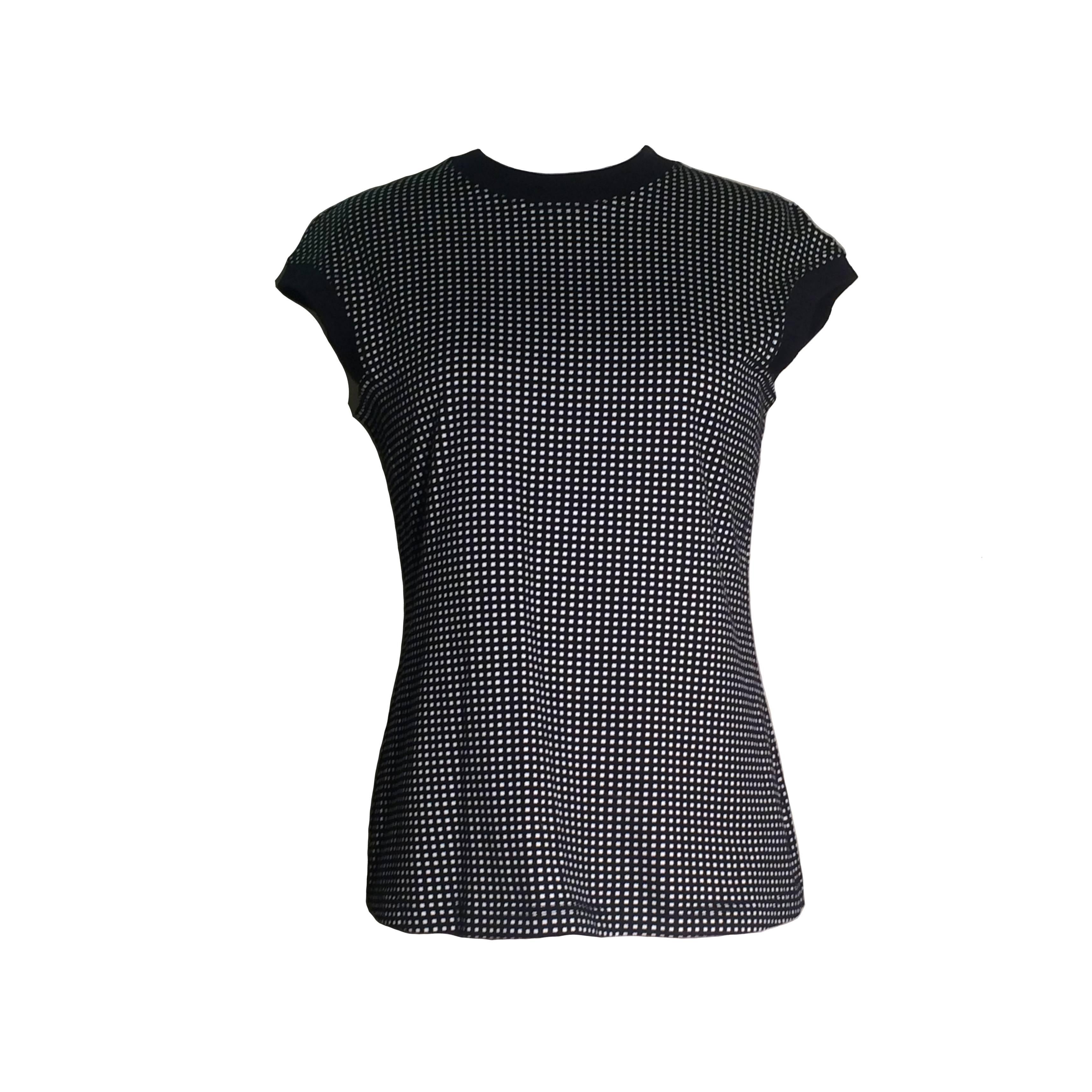 Gianni Versace Black and White Check T Shirt Cut Top, 1990s 