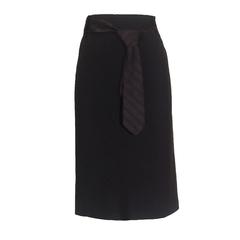 Alexander McQueen NWT 2006 Black Neck Tie Belt Pencil Skirt 2