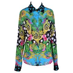 VERSACE Iconic print cotton silk blend Shirt