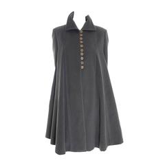 Giorgio Armani Vintage Swing Coat Gray Cashmere Wool Angora Vestimenta Spa 7