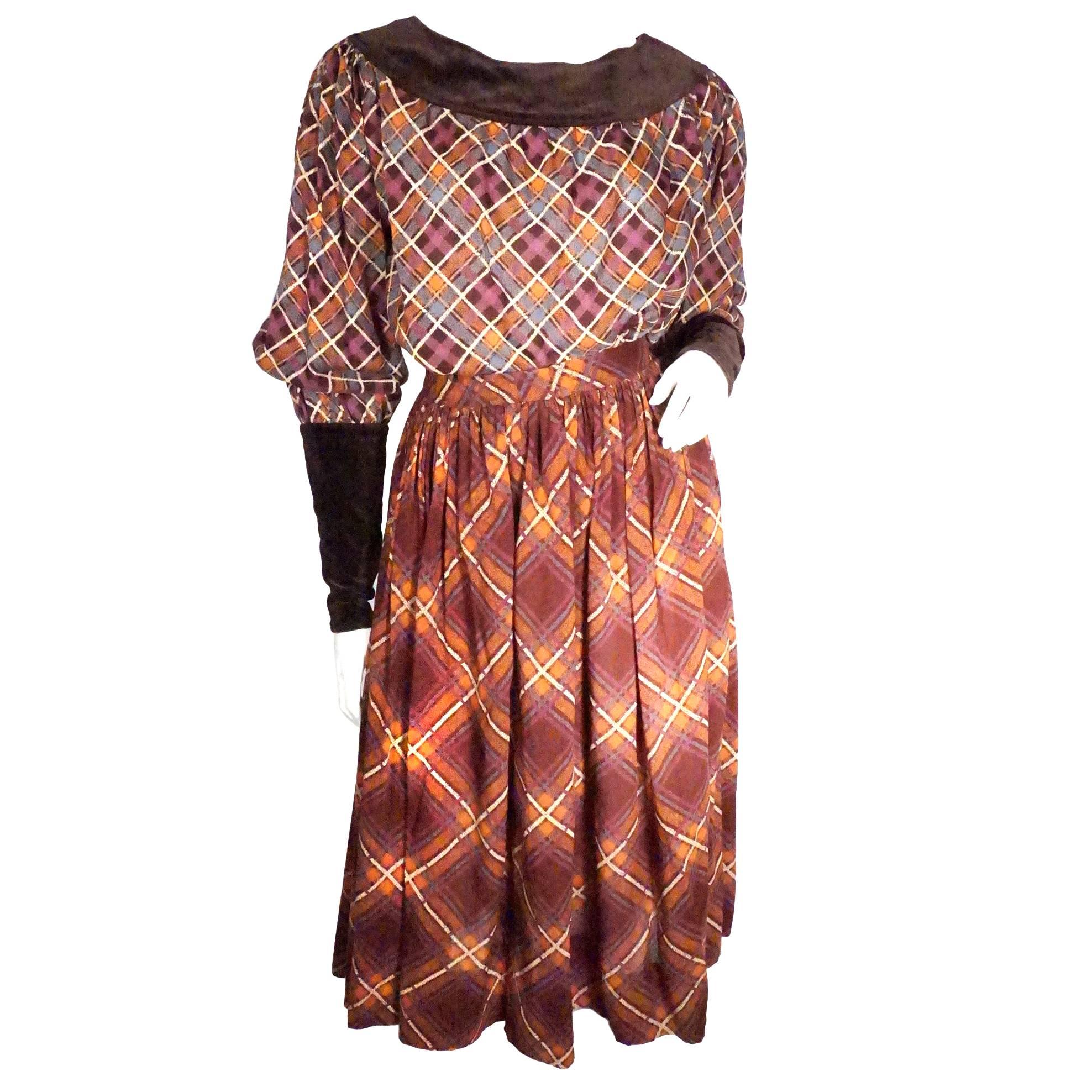 Yves Saint Laurent 2 Piece Blouse and Skirt Set For Sale