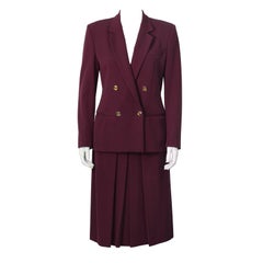 1970's Gucci Bordeau Gabardine Skirt Suit 