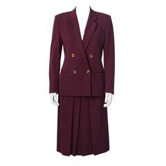 1970's Gucci Bordeau Gabardine Skirt Suit 9