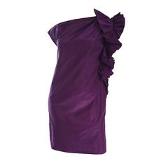Vestido Toga Vintage Gianfranco Ferre Rich Origami de Seda Morado con un Hombro