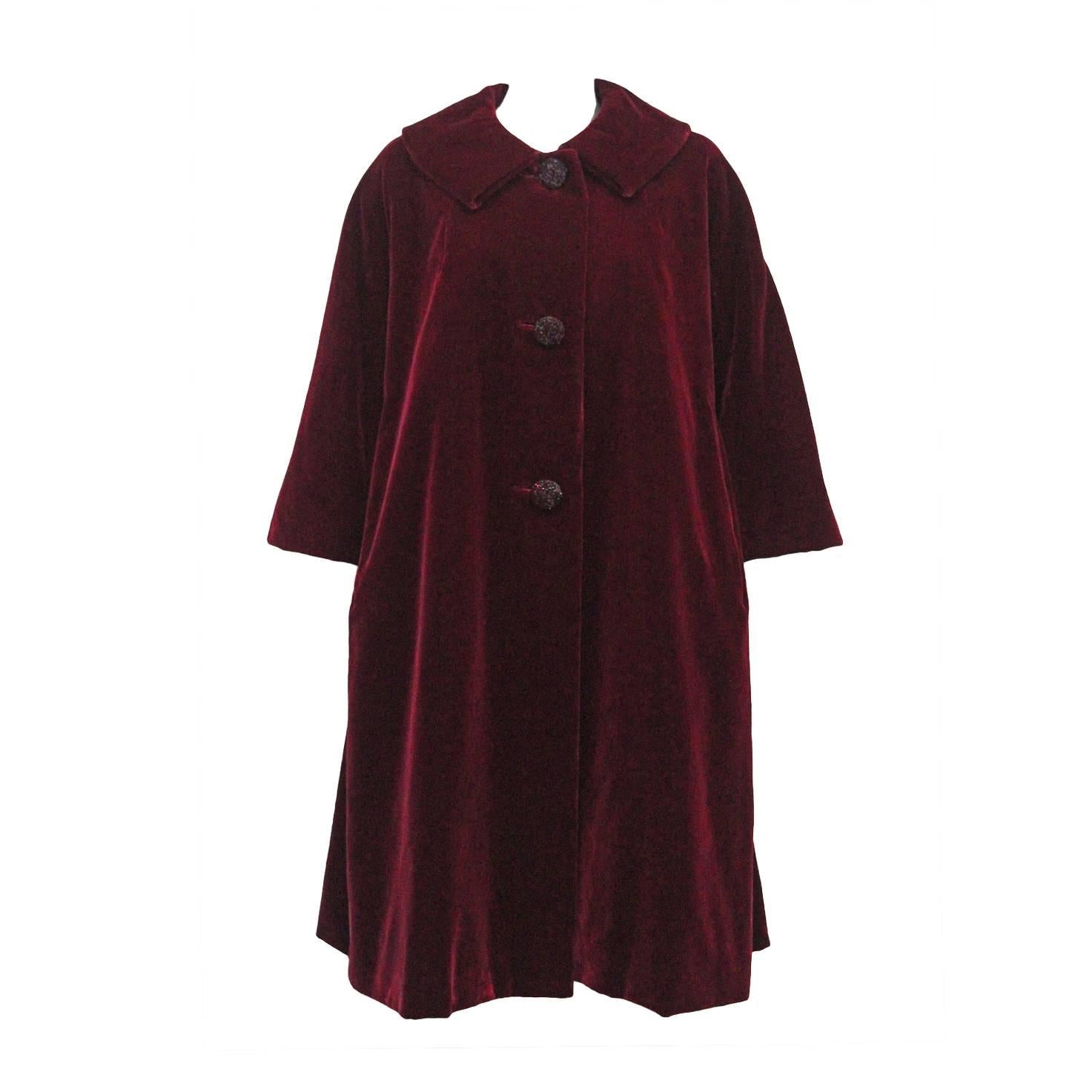 Christian Dior Haute Couture silk velvet opera coat, Autumn/Winter 1956