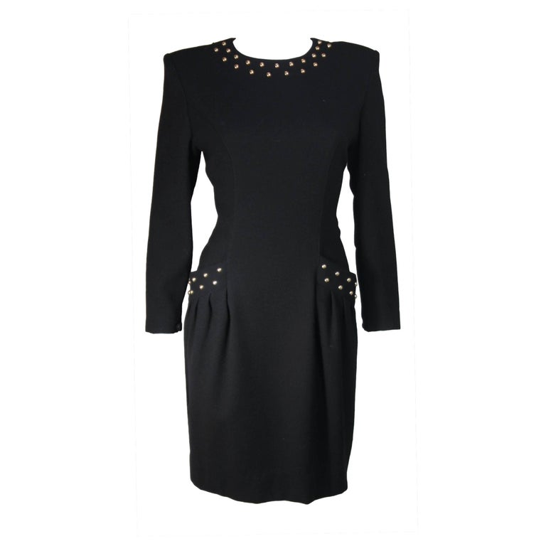 slim fit dress slacks Lady Black Tie - Midnight Glam - Black & Gold Mini Dress main image 0