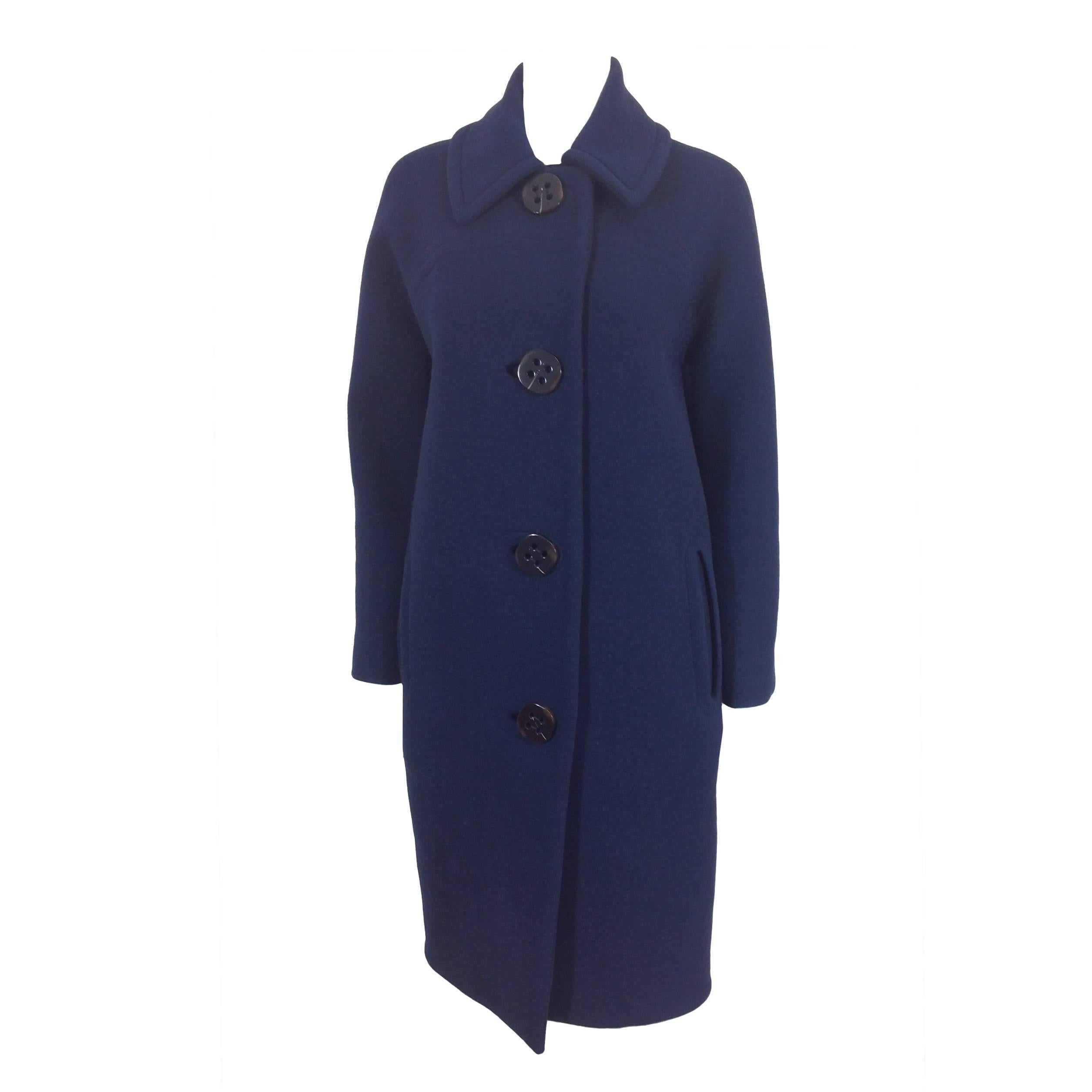 Martin Grant soft Navy coat    Size 6 For Sale