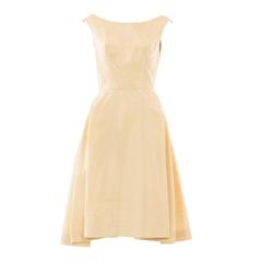 Marty Modell ivory silk dress, circa 1958 For Sale at 1stDibs