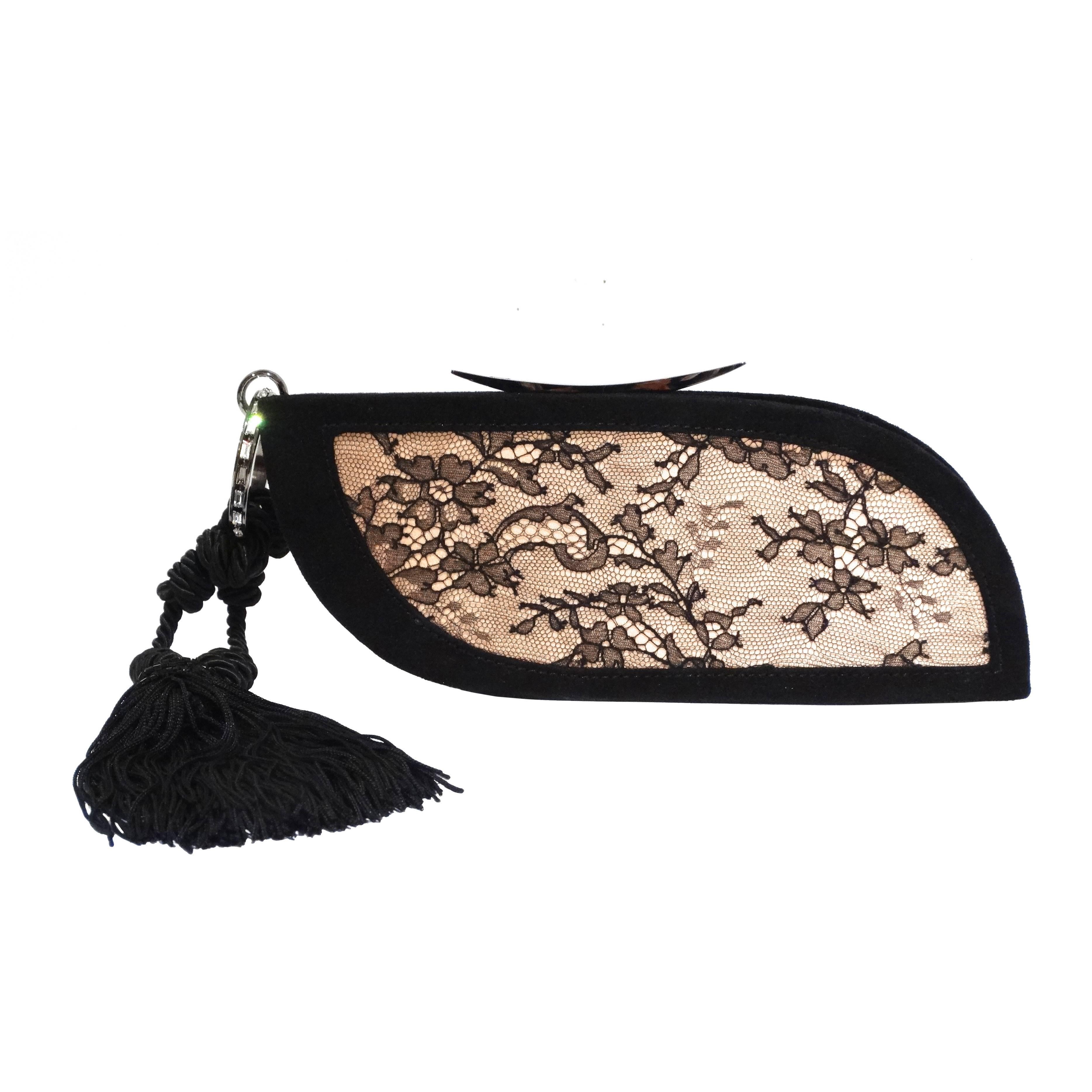 Escada Lace Clutch with Tassel  For Sale