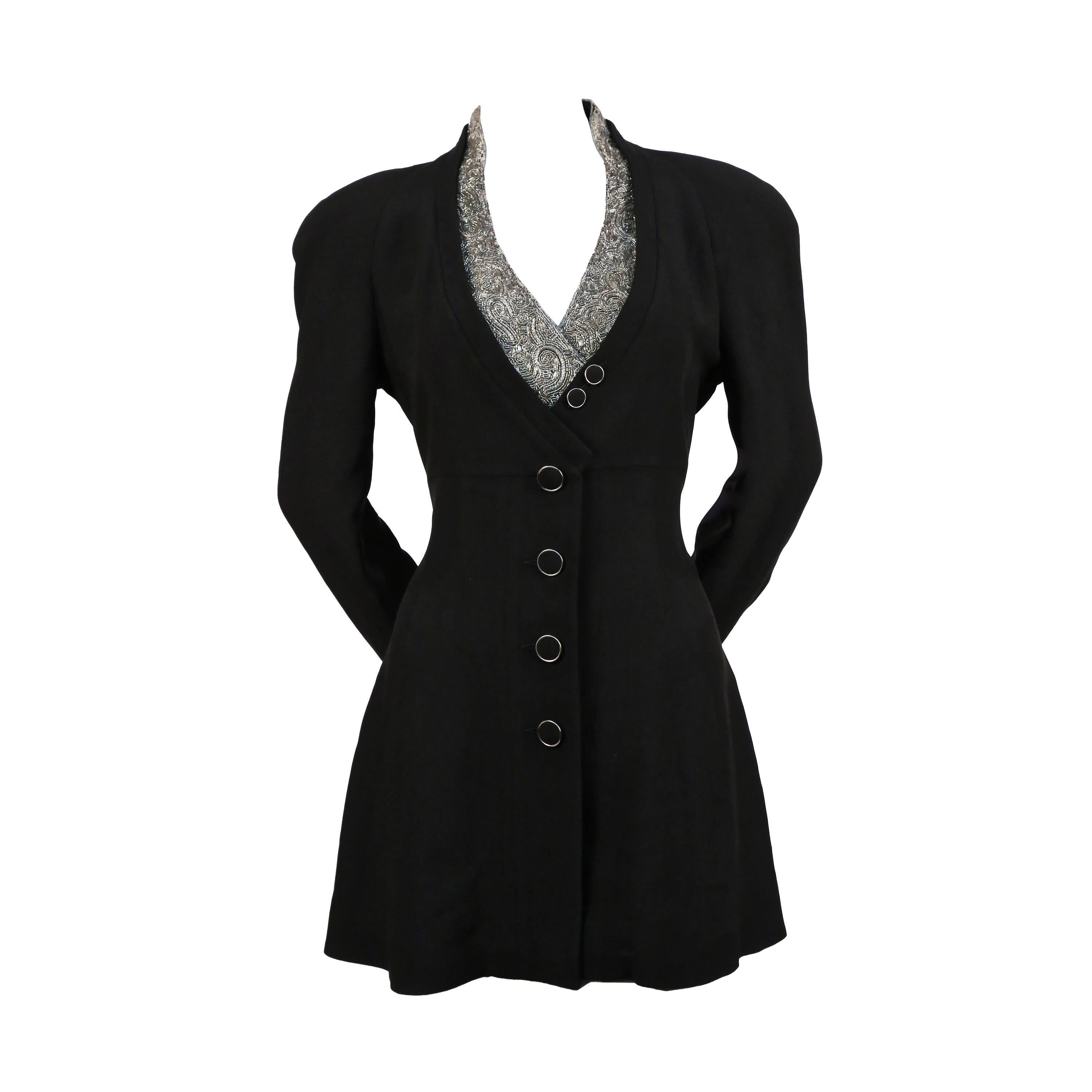 KARL LAGERFELD jacket with peplum hem and beaded collar