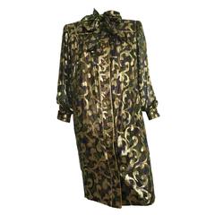 Adele Simpson for I.Magnin 80s Silk Gold Lame Dress Size 6. Adele Simpson for I.Magnin 80s Silk Gold Lame Dress Size 6.