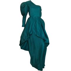 Tan Giudicelli 80s Silk Evening Gown Size 4.