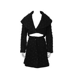 1980's Alaia Black Suede Jacket and Skirt Set 10