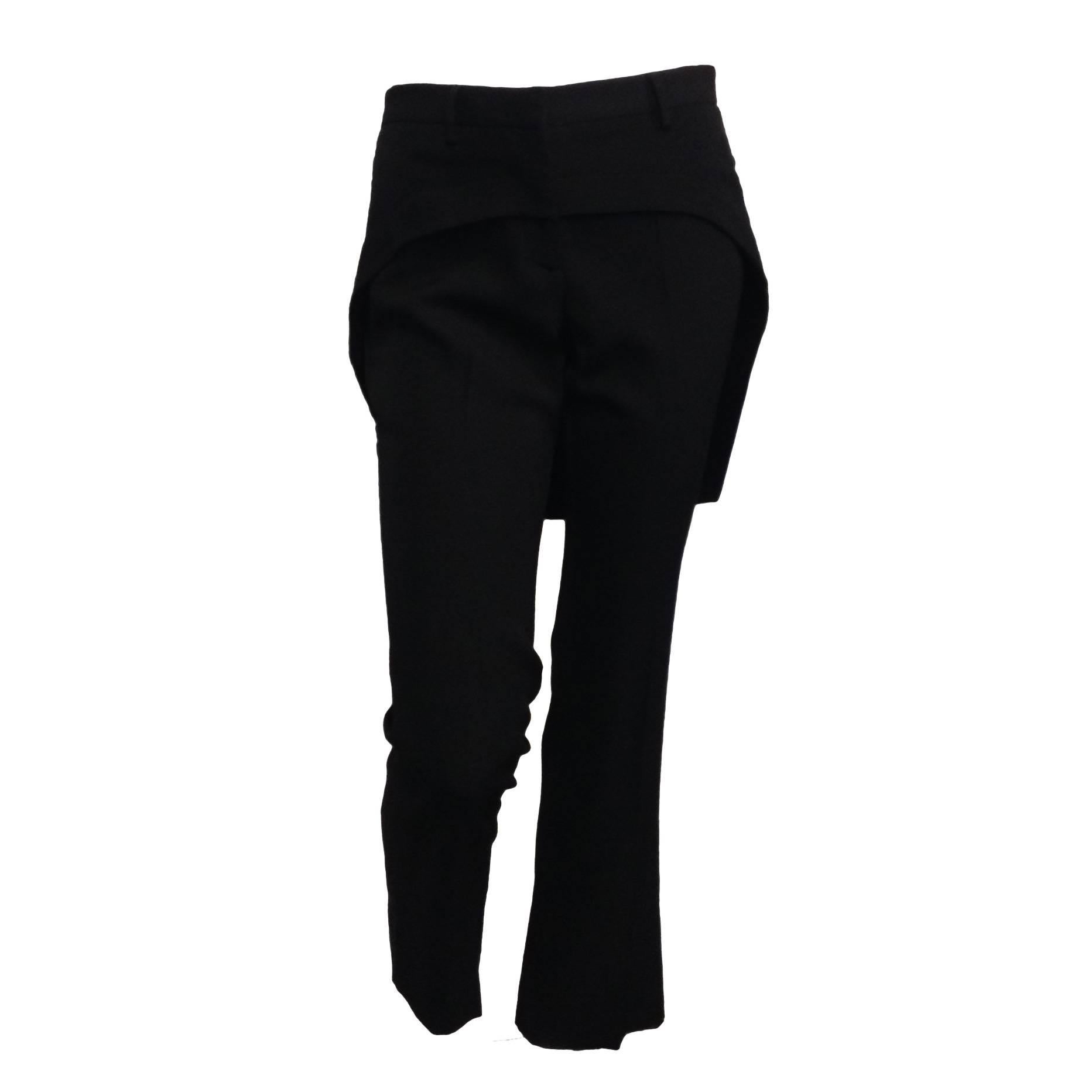 Givenchy Black Wool Pant with Tailcoat Hem