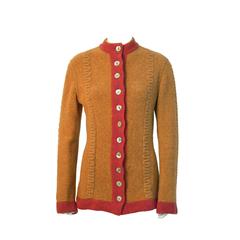 1990's Alaia Orange Boiled Wool Cardigan